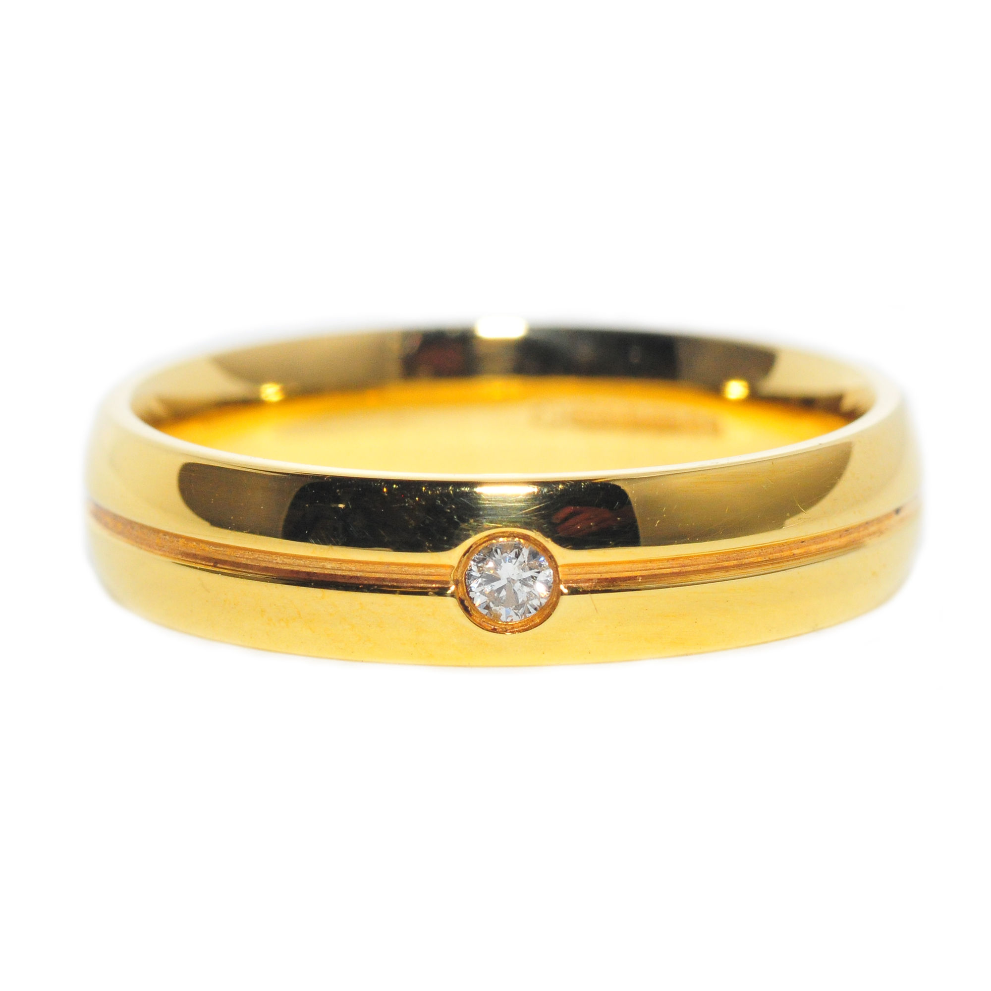 Diamond 18ct yellow gold 5mm court wedding band