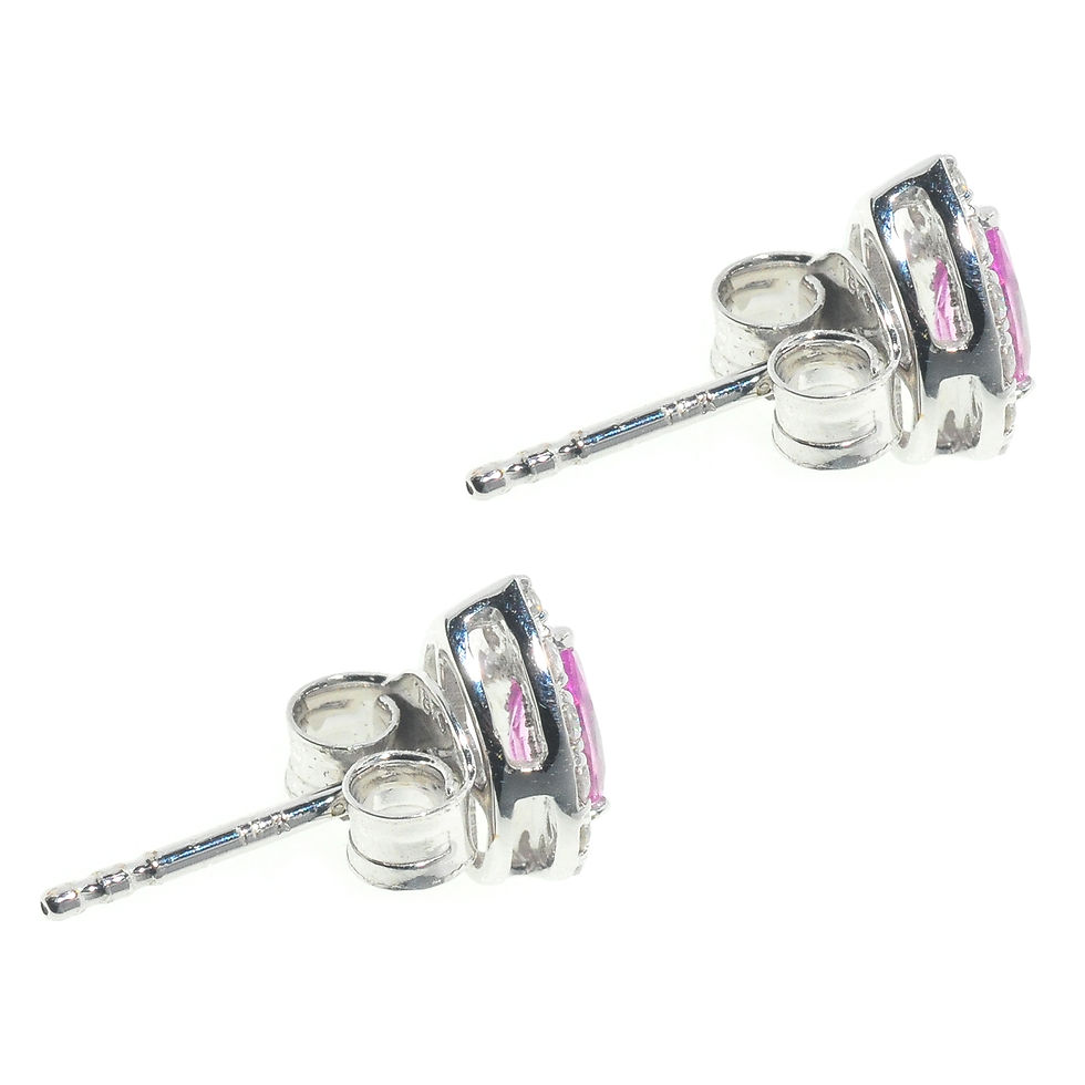 Thumbnail: 0.37ct of pink sapphire and 0.24ct of diamonds 18ct white gold earrings