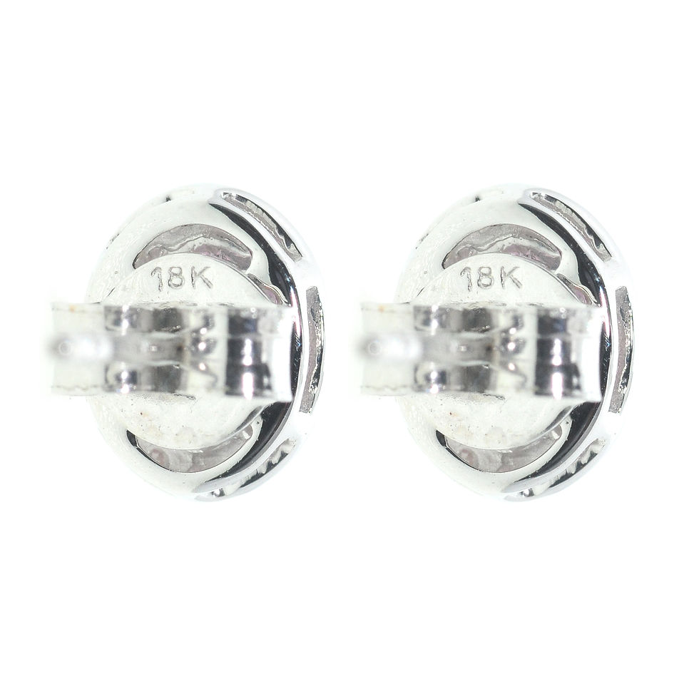 Thumbnail: 0.94ct of pink sapphire and 0.16ct of diamonds 18ct white gold earrings