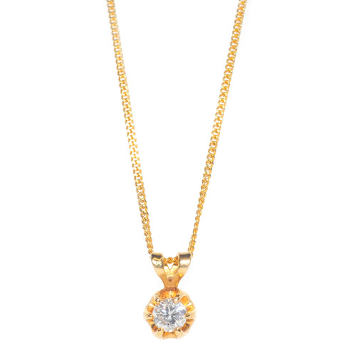 Pre-owned diamond testing 14ct gold pendant and testing 18ct yellow ...