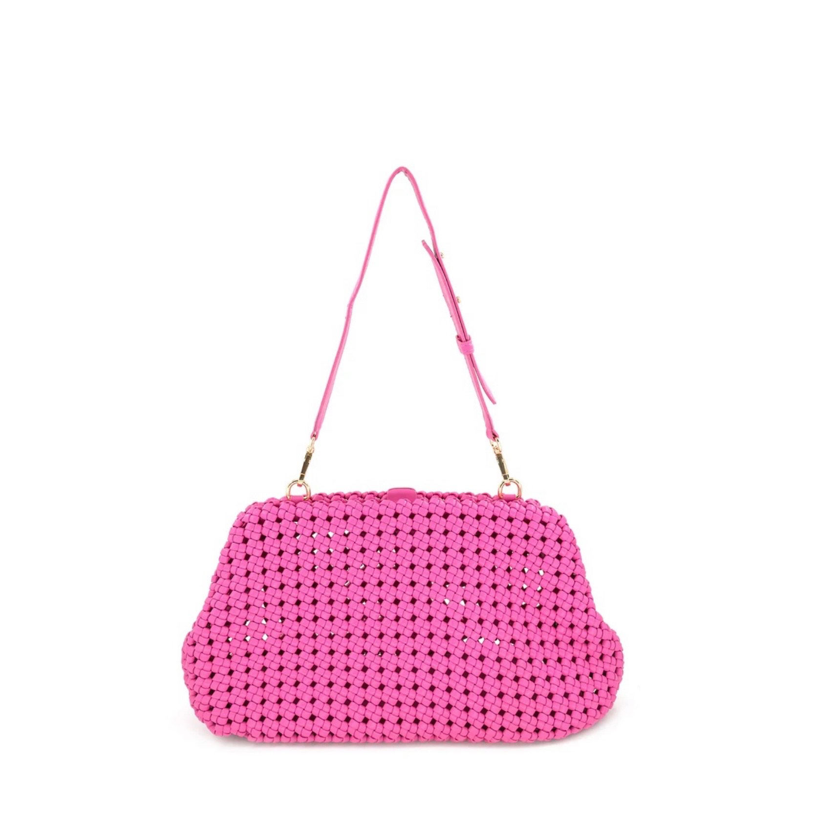 WOVEN HANDBAG IN FUCHSIA