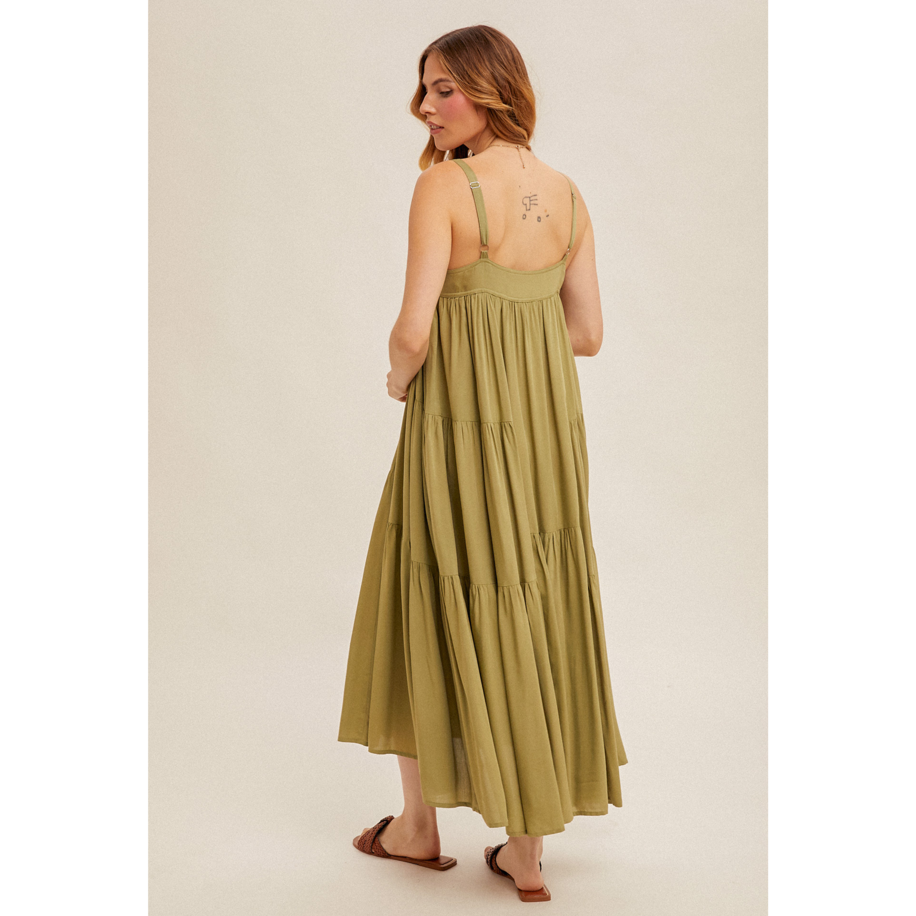 OLIVE GREEN SUNDRESS