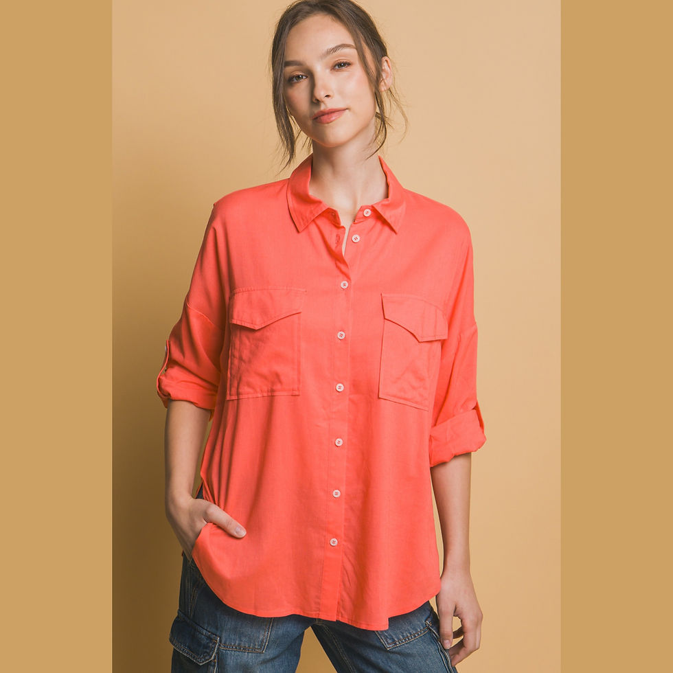 Thumbnail: CORAL LINEN SHIRT