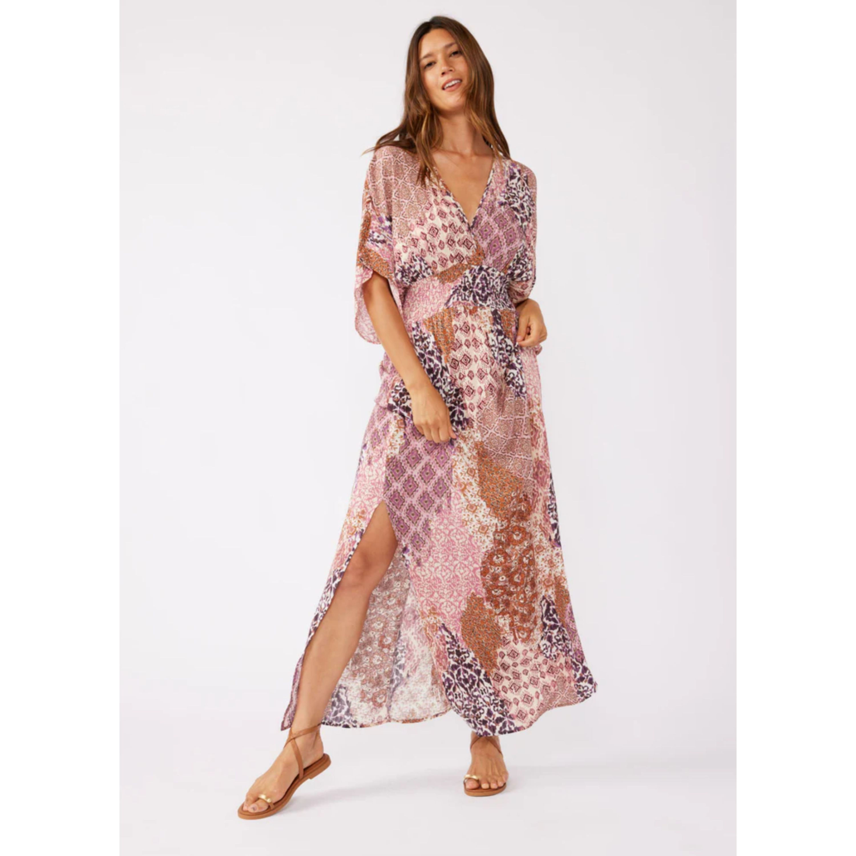 PRINTED KAFTAN MAXI DRESS