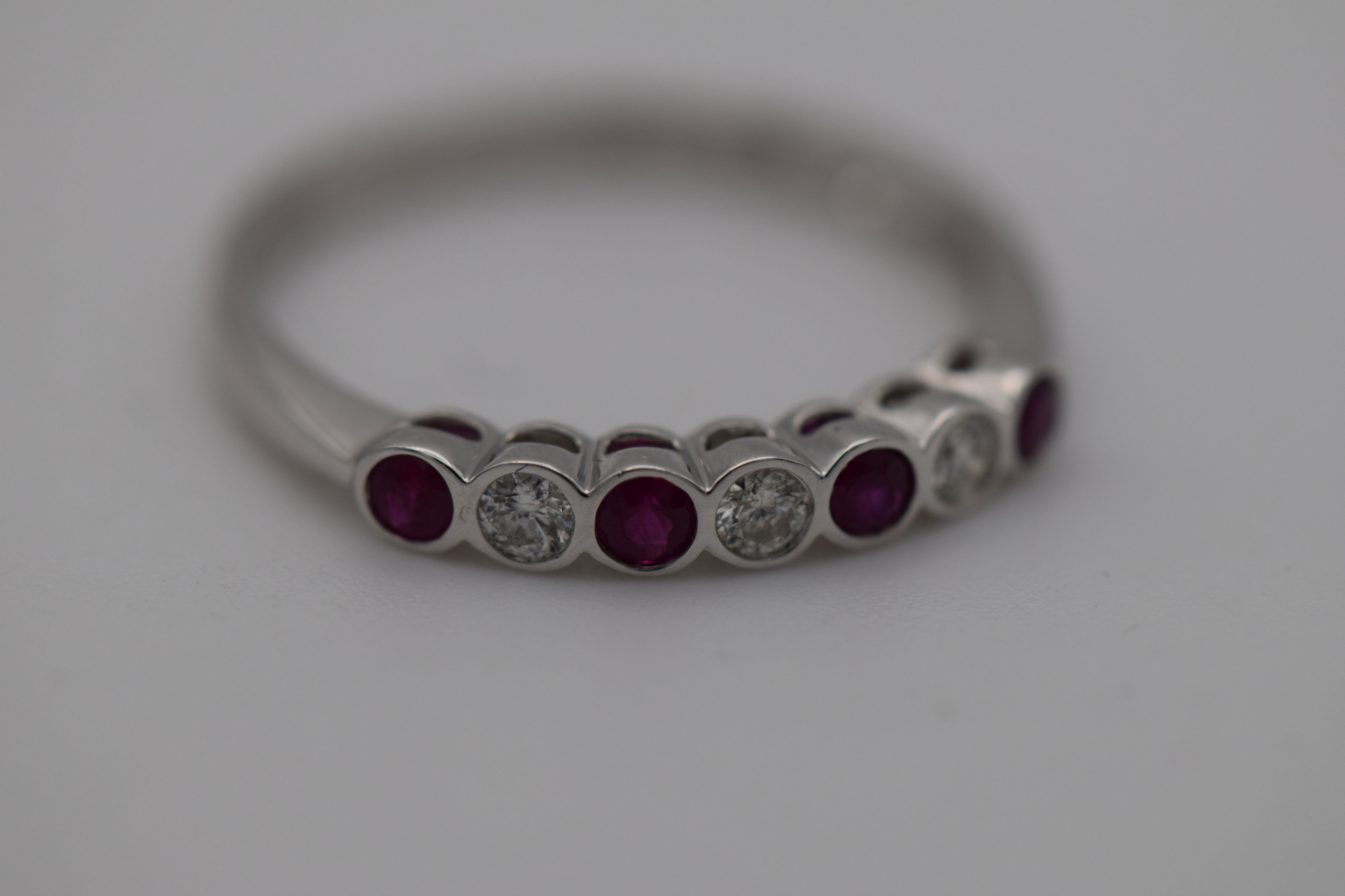 9ct White Ruby and Diamond Eternity Ring