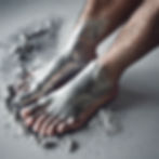 create a male barefoot with silver powder.jpg