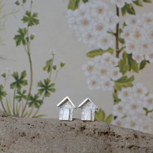 Silver Hut Ear Studs