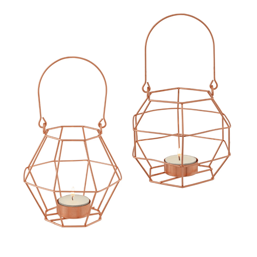Teelicht, geometrisch, Kupfer