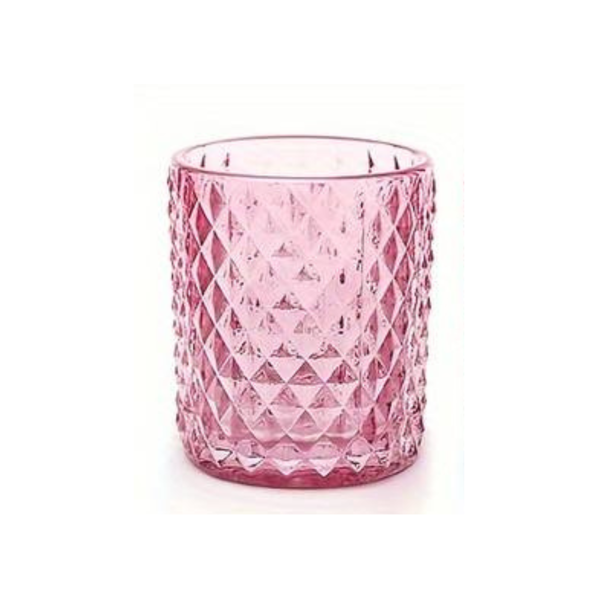 Teelicht Glas mit Muster Rosa