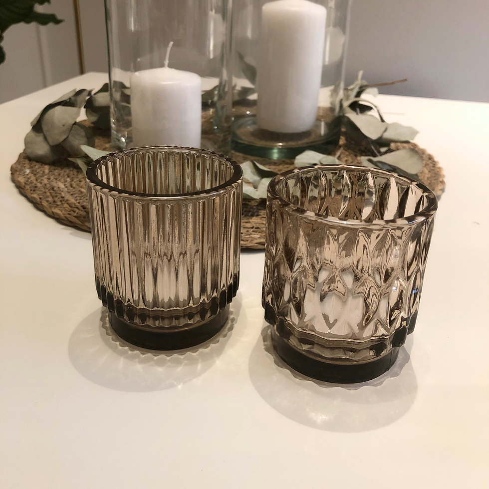 Miniaturbild: Teelicht, Glas, Beere