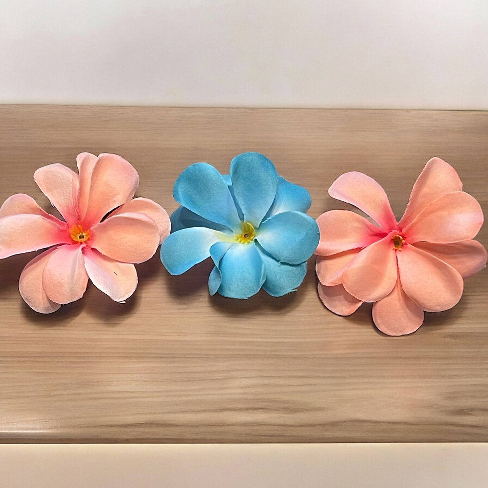 Thumbnail: Blue - Three Timeless Tropics Hair Clips