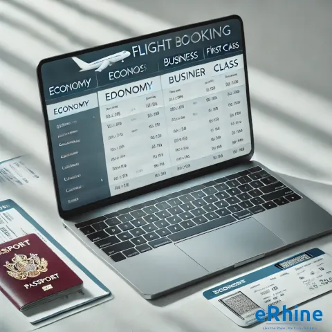 Travel Booking Services by eRhine LLC – expert assistance in booking flights for international and domestic travel, offering personalized options and competitive pricing.