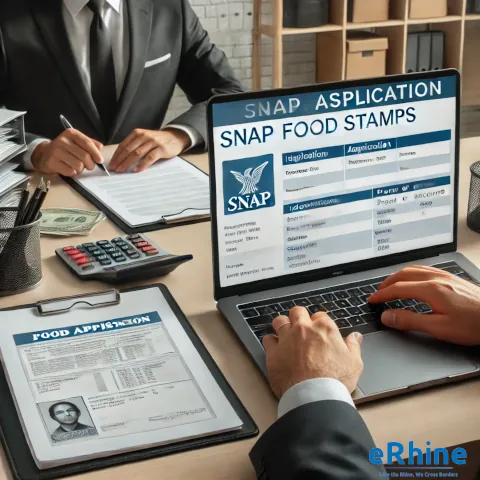 Food Stamp Application Assistance by eRhine LLC – expert guidance in applying for food assistance programs, ensuring accurate and efficient application submission (SNAP).
