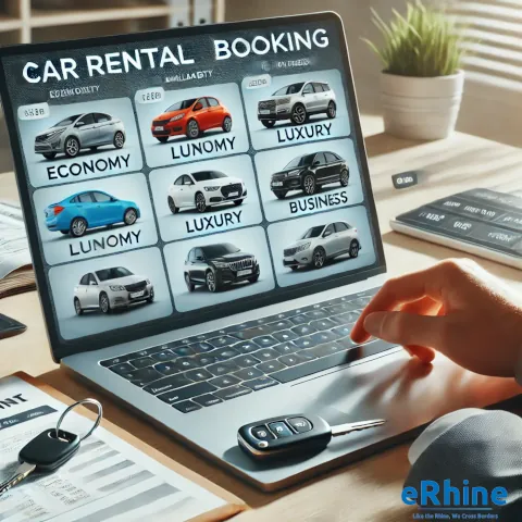 Travel Booking Services by eRhine LLC – expert assistance in car rental bookings, offering a variety of vehicles for convenient and reliable travel solutions.