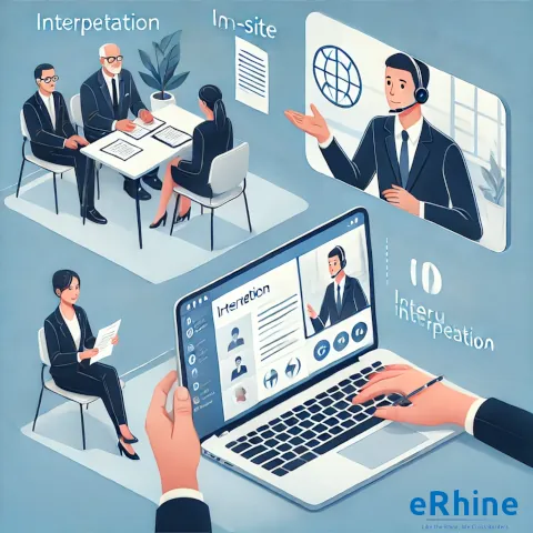 Interpreting Services by eRhine LLC – expert on-site and remote interpreting for accurate communication in various languages and settings
