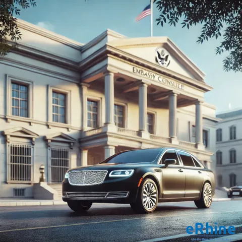 Transportation Services by eRhine LLC – dependable rides and transport solutions for clients, including airport transfers, consulate visits, and local travel needs.