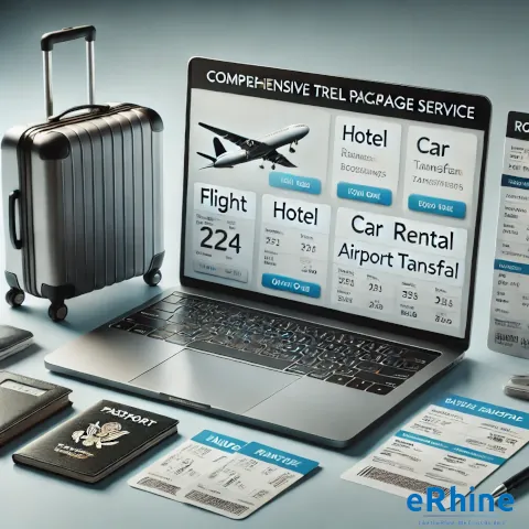 Travel Booking Services by eRhine LLC – personalized travel packages including flights, accommodations, car rentals, and tailored itineraries for a seamless vacation experience