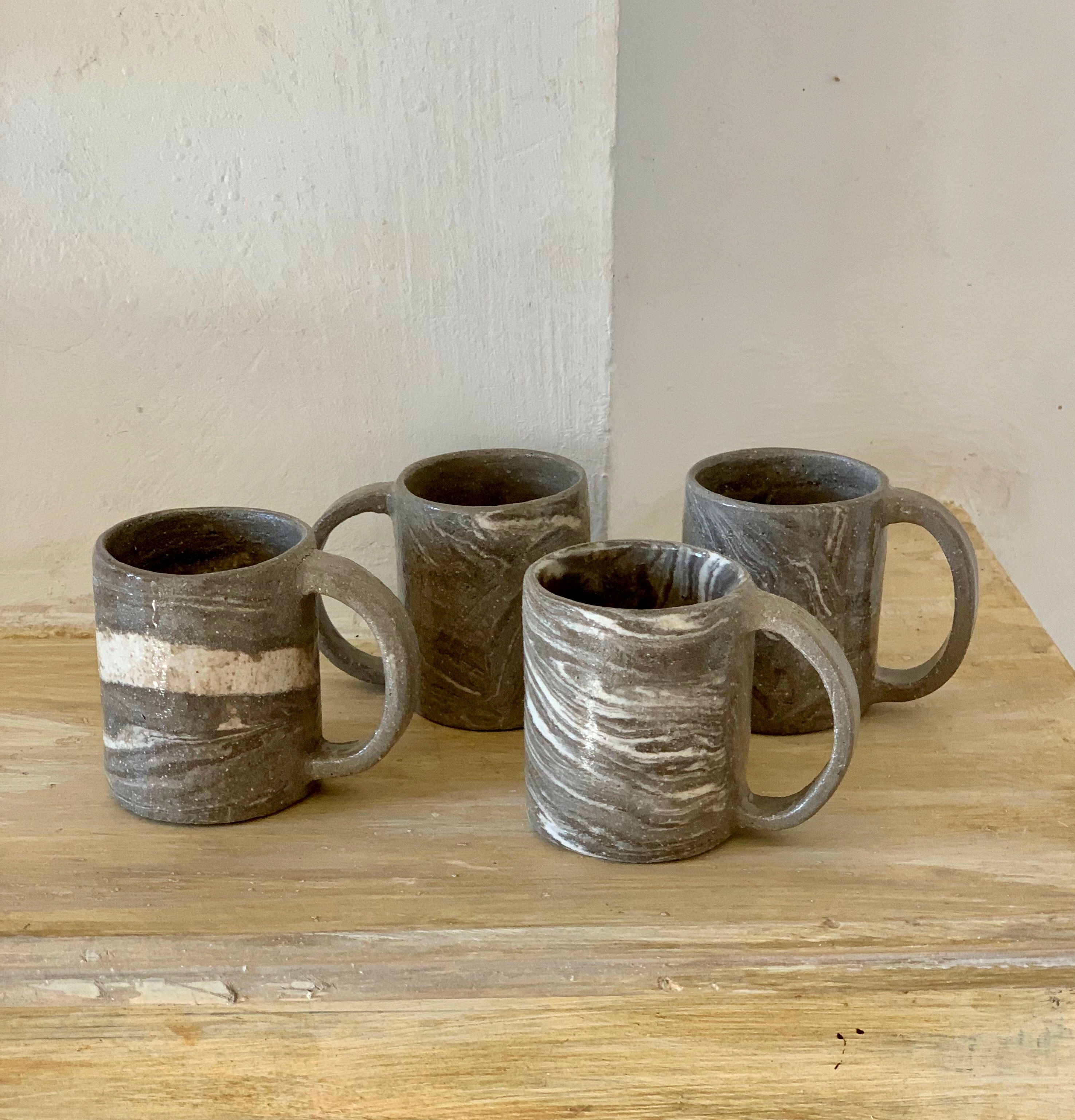 Ensemble de 4 tasses expresso marbrées