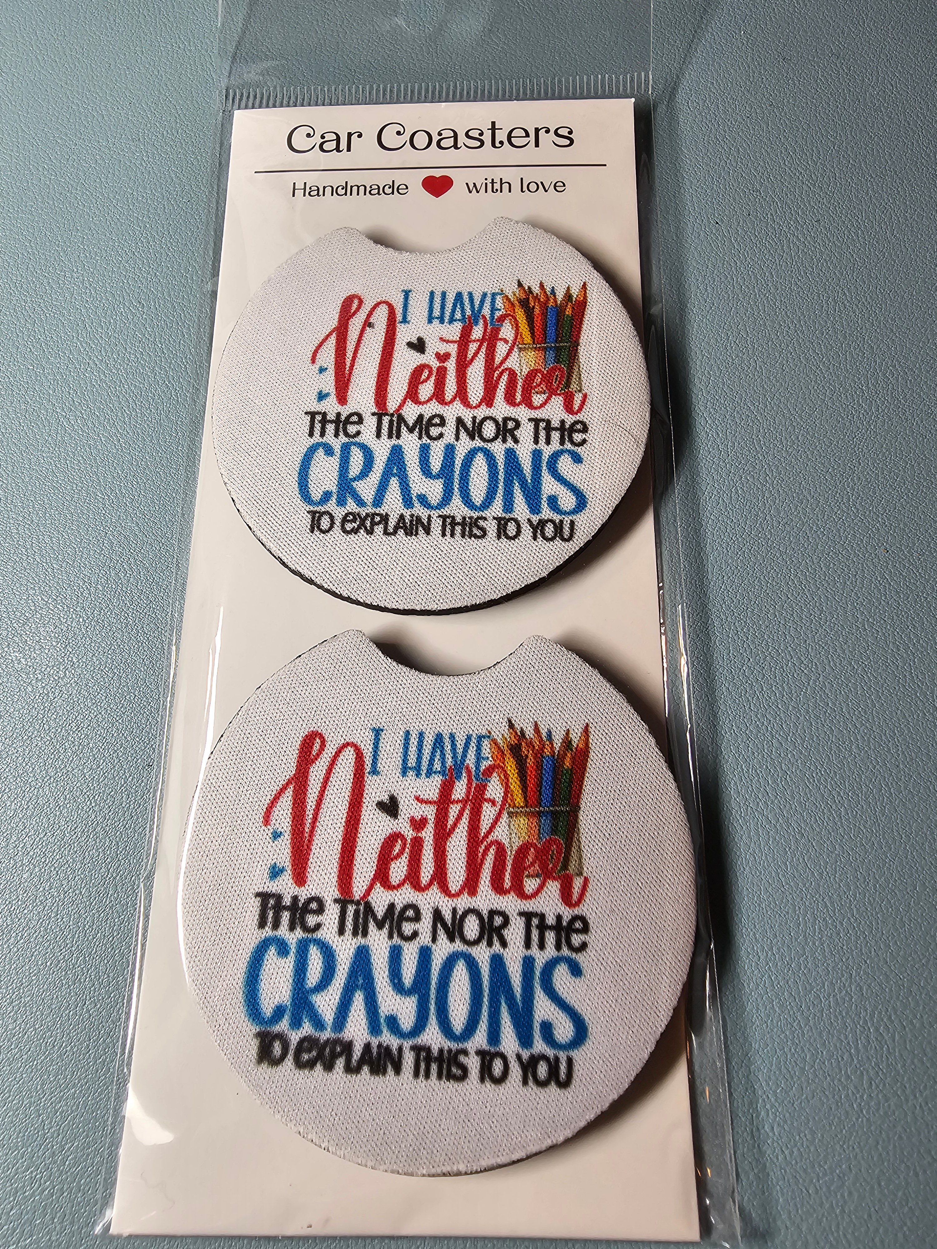 Car Coaster 2 pk - Crayons