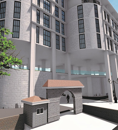 Rear entrance of the vocational centre