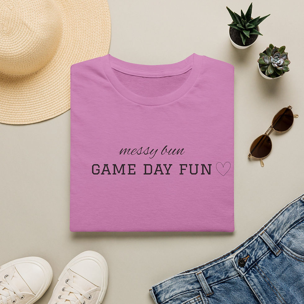 Thumbnail: Game Day Fun T-Shirt — "messy bun" Casual Women’s Tailgate Tee