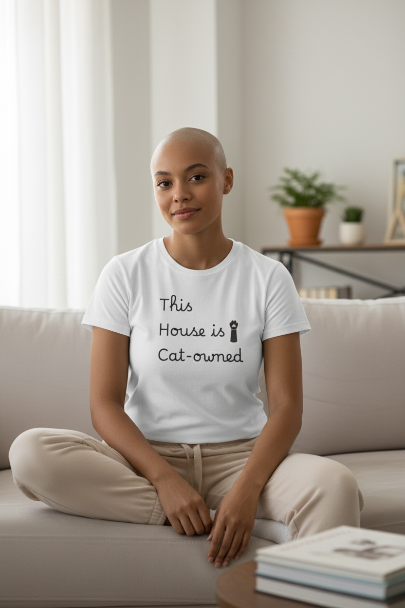 Thumbnail: Cat-Owner T-Shirt — "This House Is Cat-owned" Cute Women’s Tee