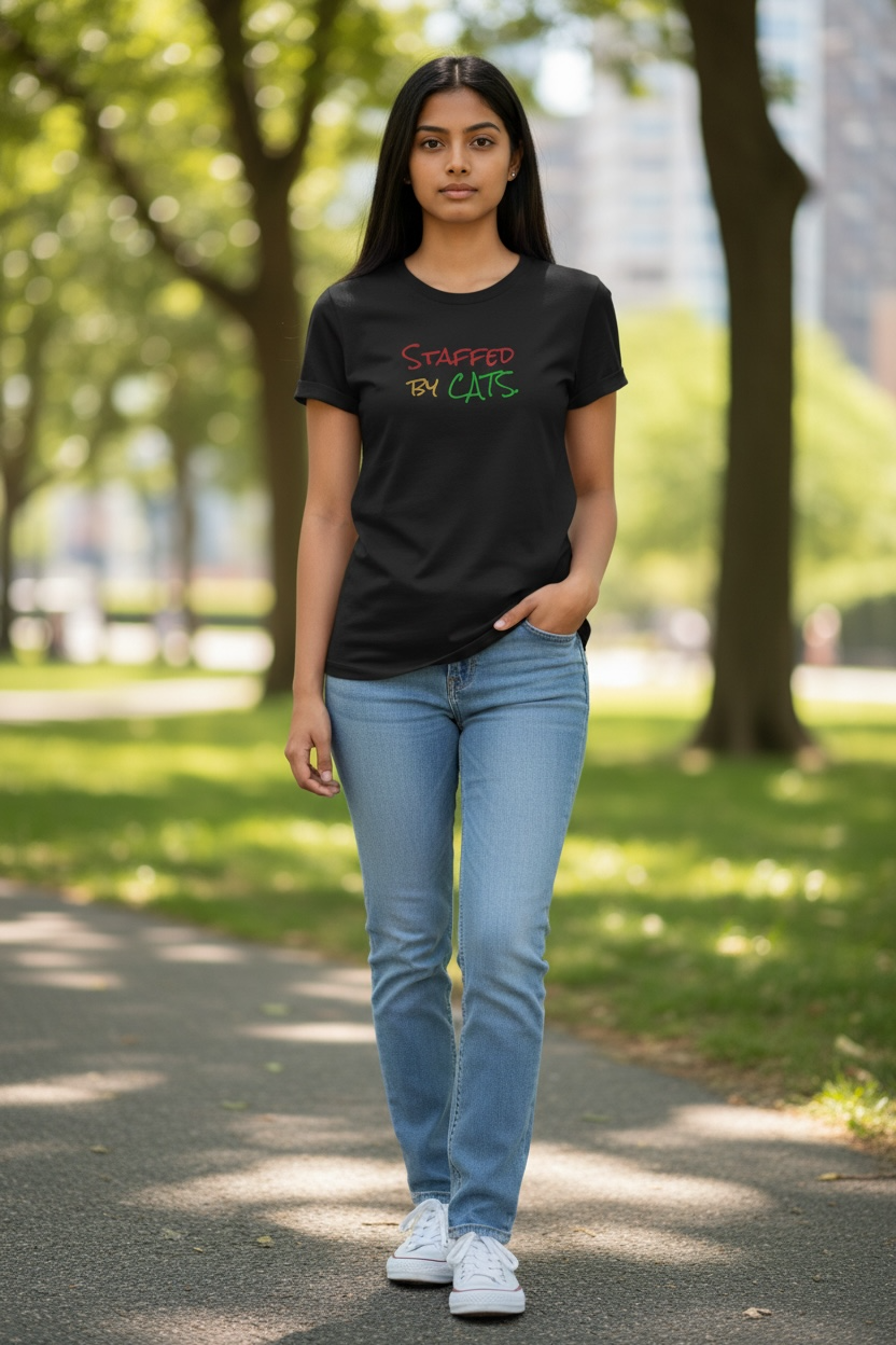 Thumbnail: Staffed by Cats Women's Tee – Cute Cat Lover Shirt
