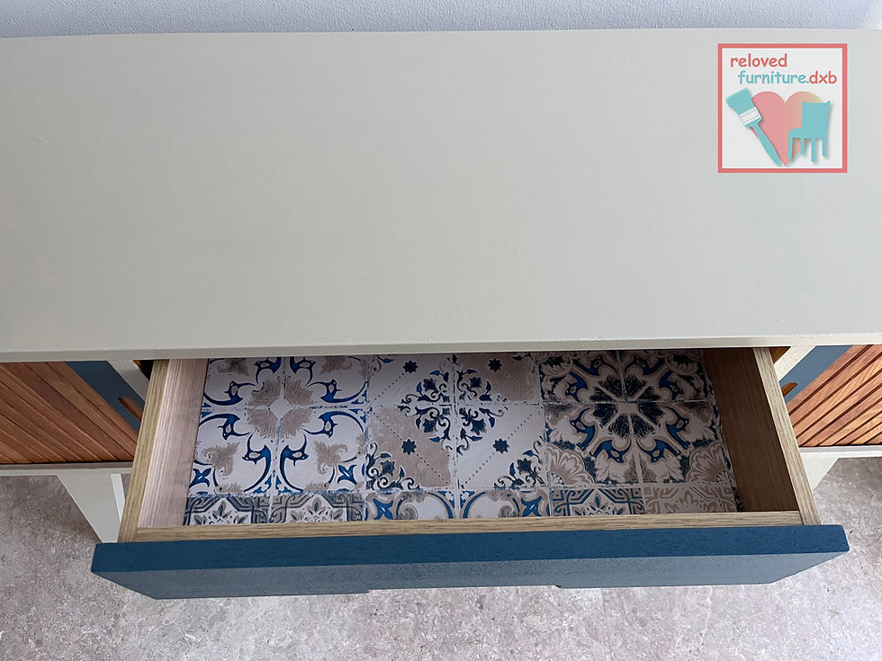 Thumbnail: Mid century style console table refinished