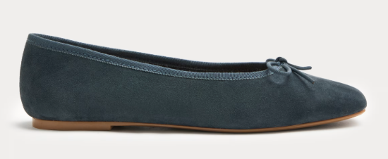 Teal suede ballet pumps