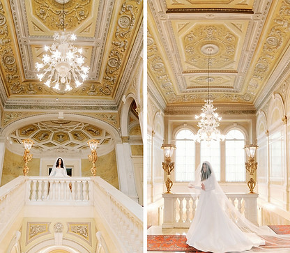 Villa Serbelloni grand stairway. Weddings on Lake Como