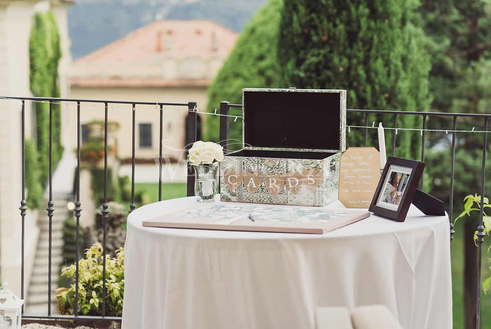6. Guest book table with cards box. Lake