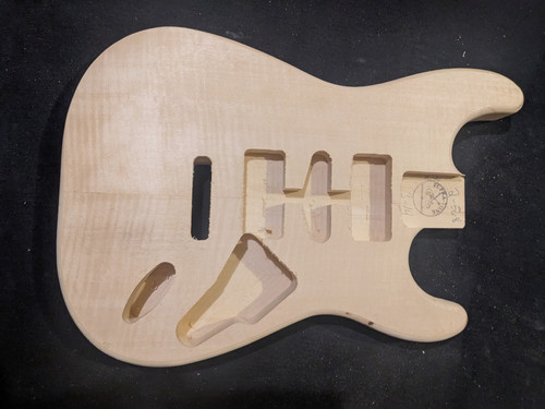 ST Guitar Body, FLAMED veneer, #2-568 | Supra-Tone