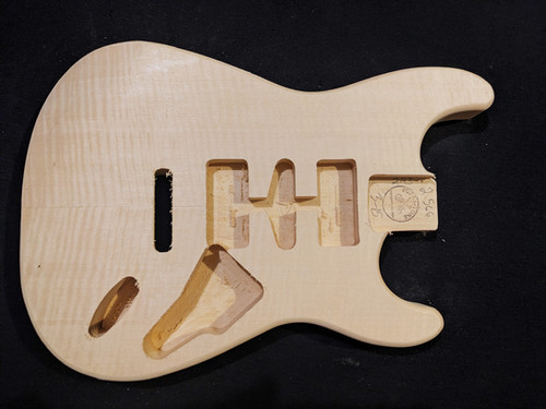 ST Guitar Body, FLAMED veneer, #2-566 | Supra-Tone