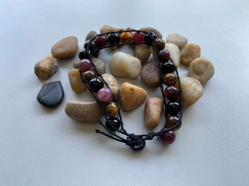 Thumbnail: Natural Gemstone Crystal Chakra Beads Bracelet