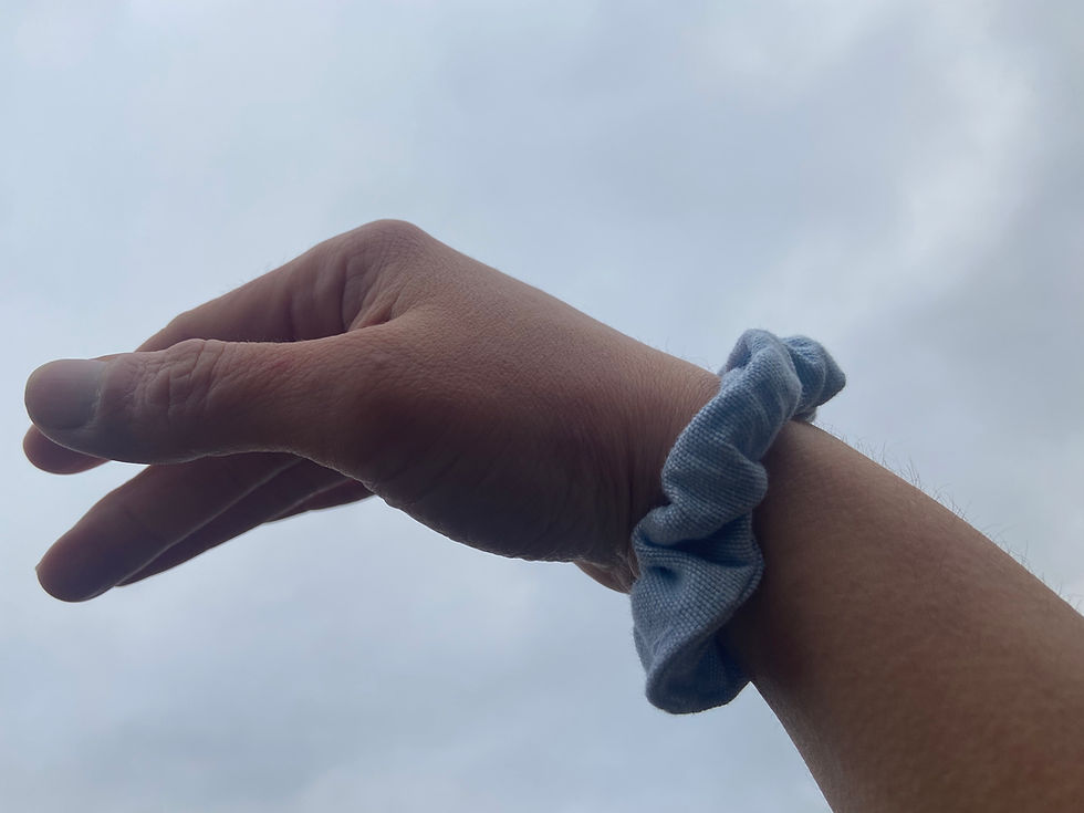 Thumbnail: Mini Sizes, 8 PCS, Plain Light Blue Scrunchie