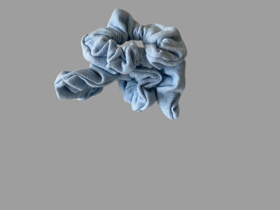 Thumbnail: Mini Sizes, 8 PCS, Plain Light Blue Scrunchie