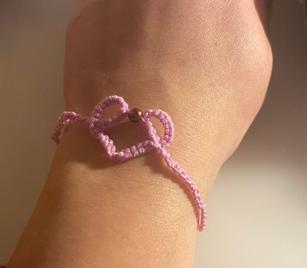 Thumbnail: Set of 3 Heart Embroidery Friendship Multicoloured Bracelet