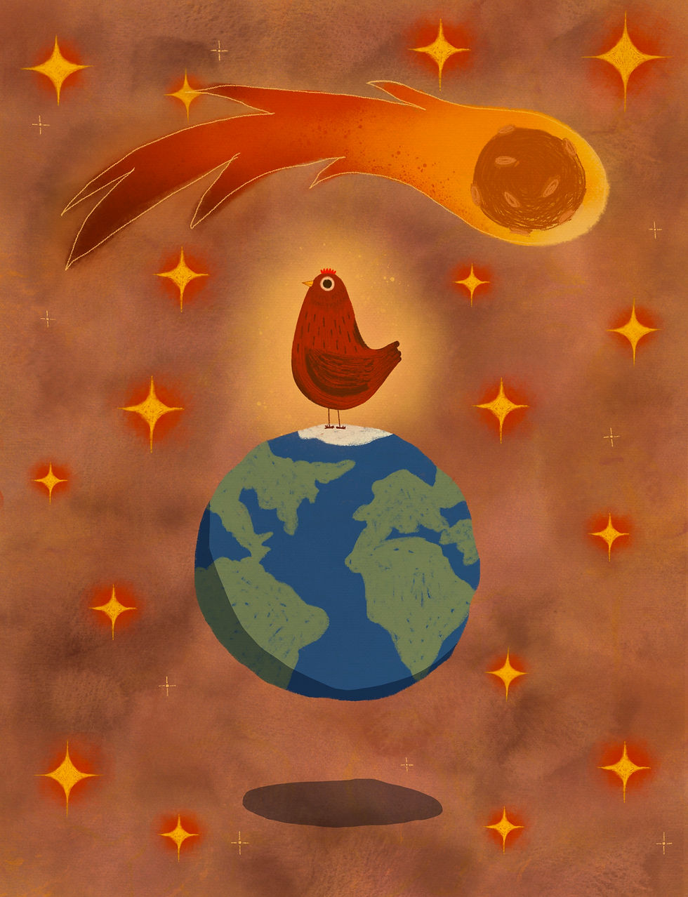 Chicken on top of the world
