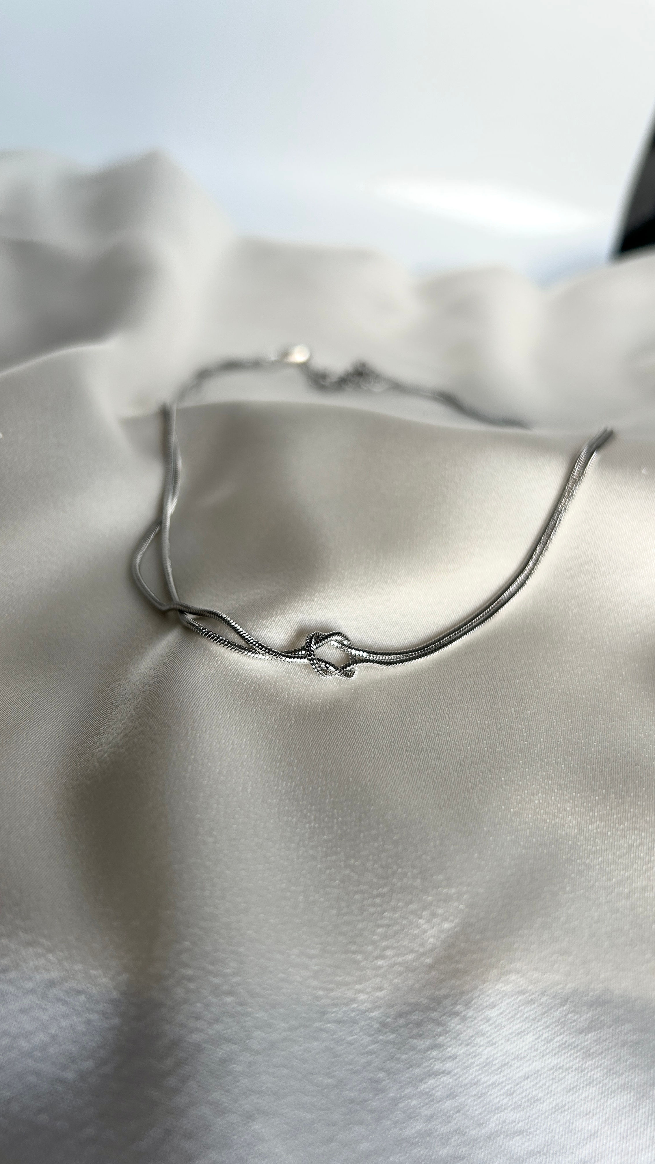 Celtic Knot Rope Necklace Sil