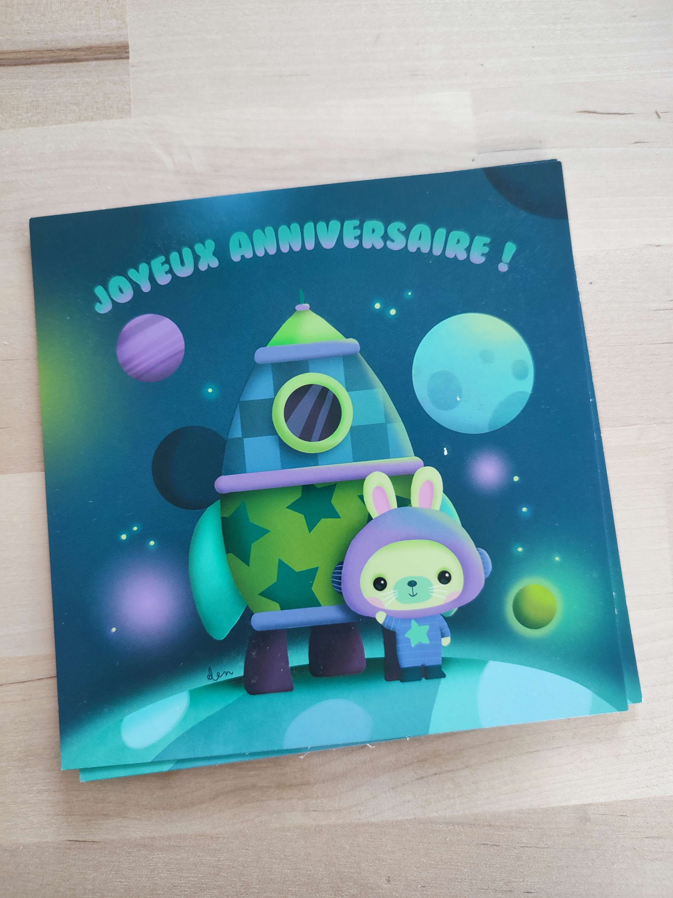 Carte anniversaire fusée 