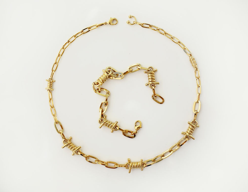 Miniature : collier barbelé doré