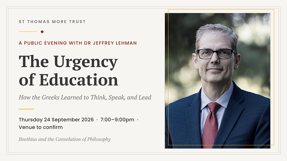 The Urgency of Education | An evening lecture with Dr Jeffrey Lehman
