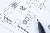 Blueprint showing custom design for kitchen remodel in High Country North Carolina
