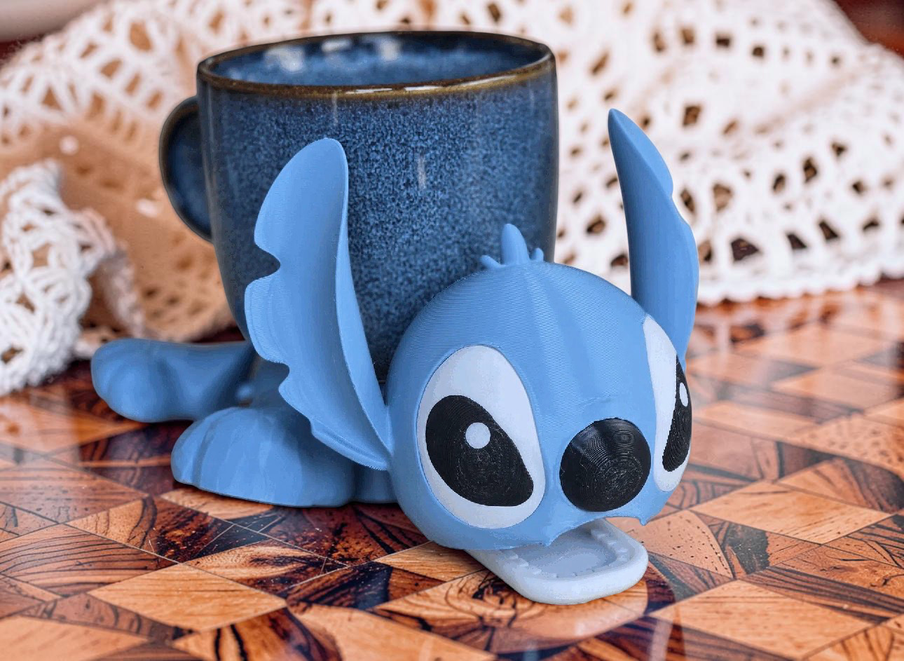 Stitch Liftable Coaster with Funny Expression