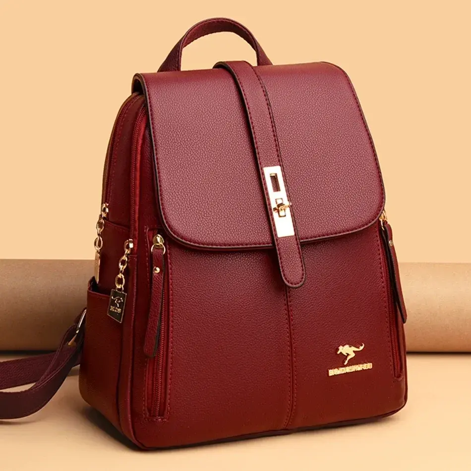 LuxeCarry™ Women’s Premium Leather Backpack