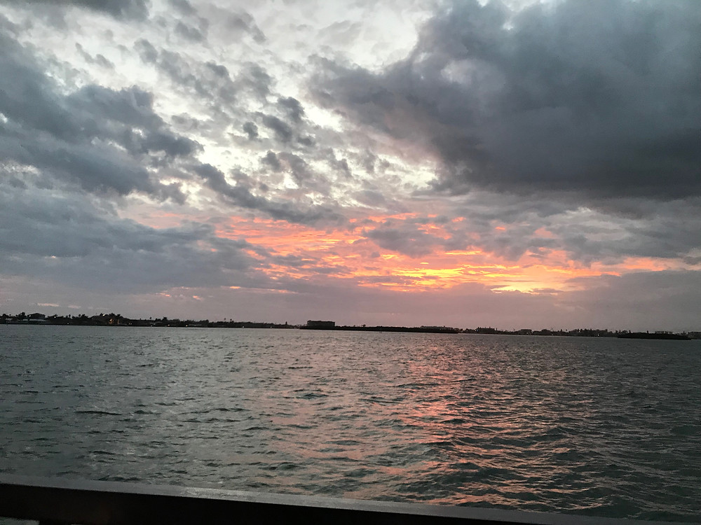 Sunset over St. John's Pass, FL; Dec., 2018