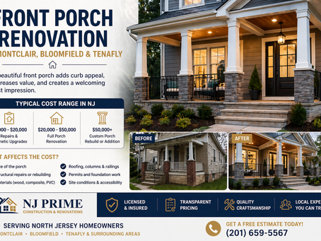 Front Porch Renovation Cost in North Jersey (2026 Guide – Montclair, Bloomfield & Tenafly)