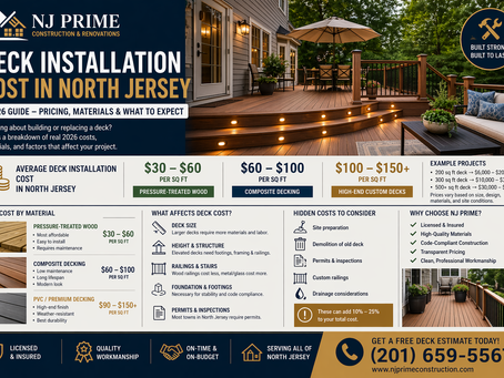 Deck Installation & Replacement Cost in North Jersey (2026 Guide – Materials, Pricing & What to Expect)