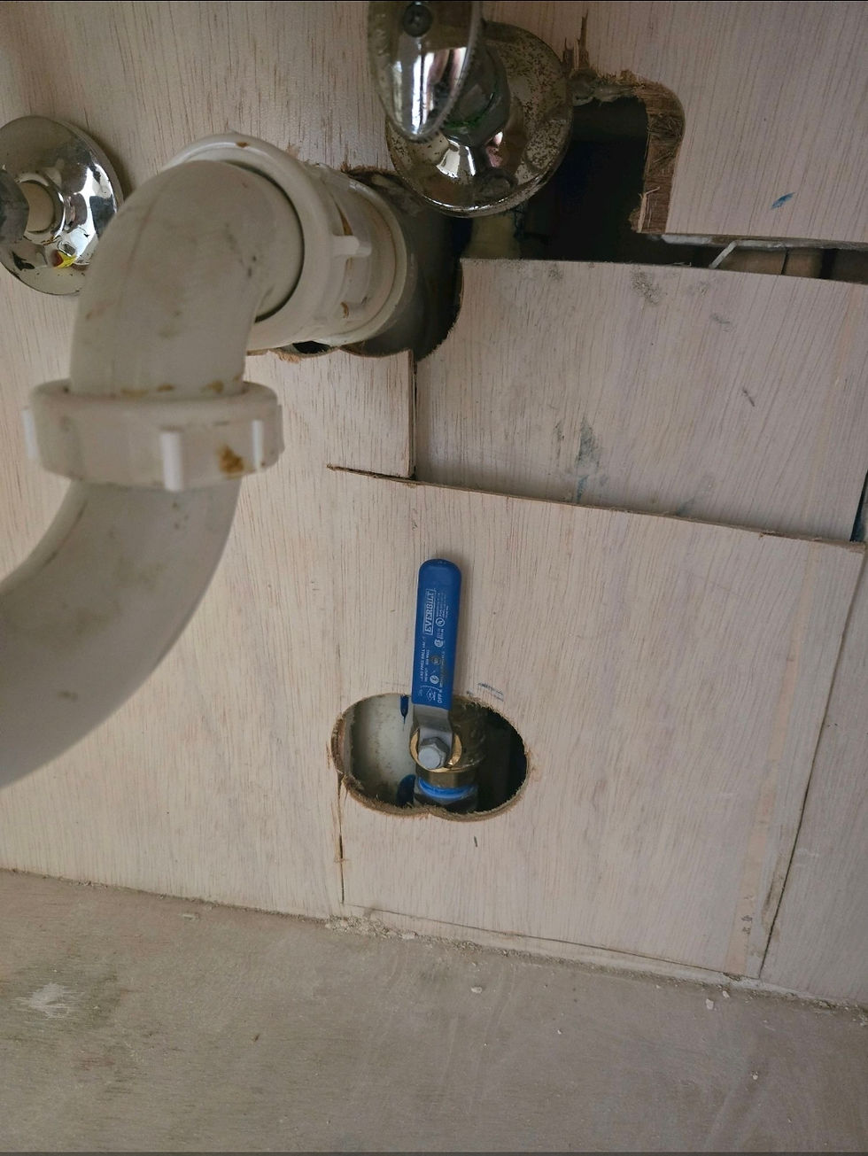 Example Main Water Shut-off: Blue Handle