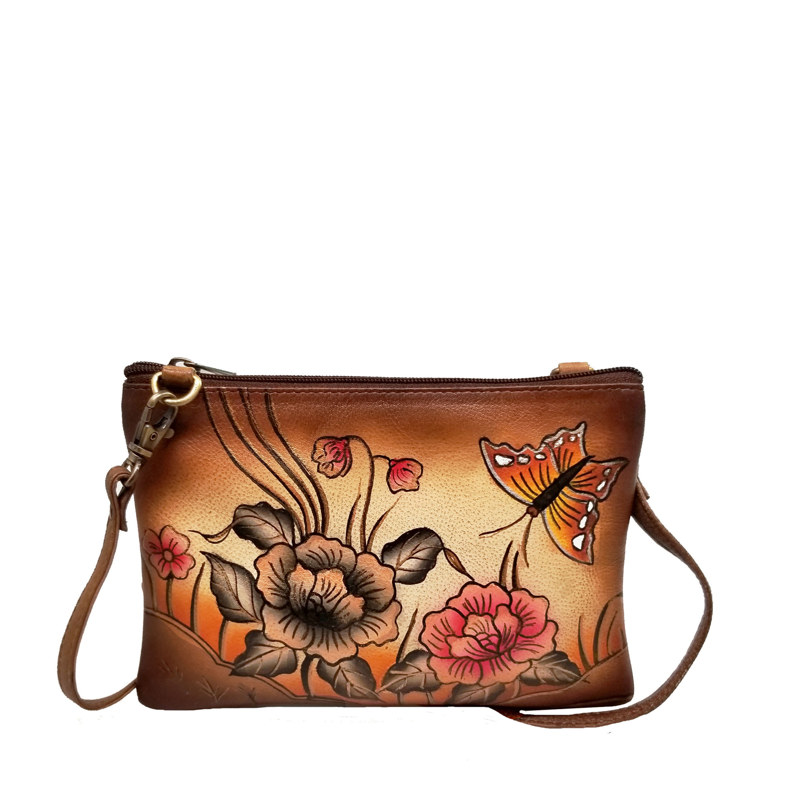 D 43311 BF - Rustic Garden, Leather Hand Painted Cross body
